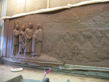 Brick Mural Being Constructed